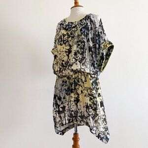 Preen Thornton Bregazzi Backless Open Sleeve Drawstring Print Dress